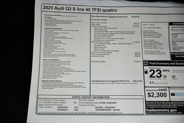 New 2025 Audi Q3 2.0T Premium image 40