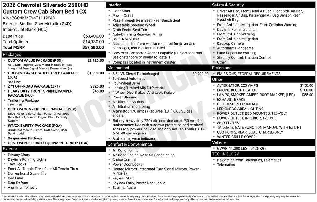 New 2026 Chevrolet Silverado 2500 Custom w/ Custom Value Package image 52