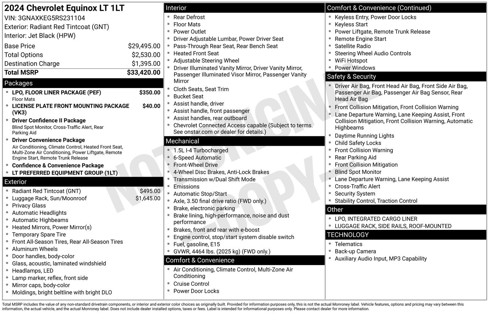 Used 2024 Chevrolet Equinox LT w/ LPO, Floor Liner Package FWD image 32