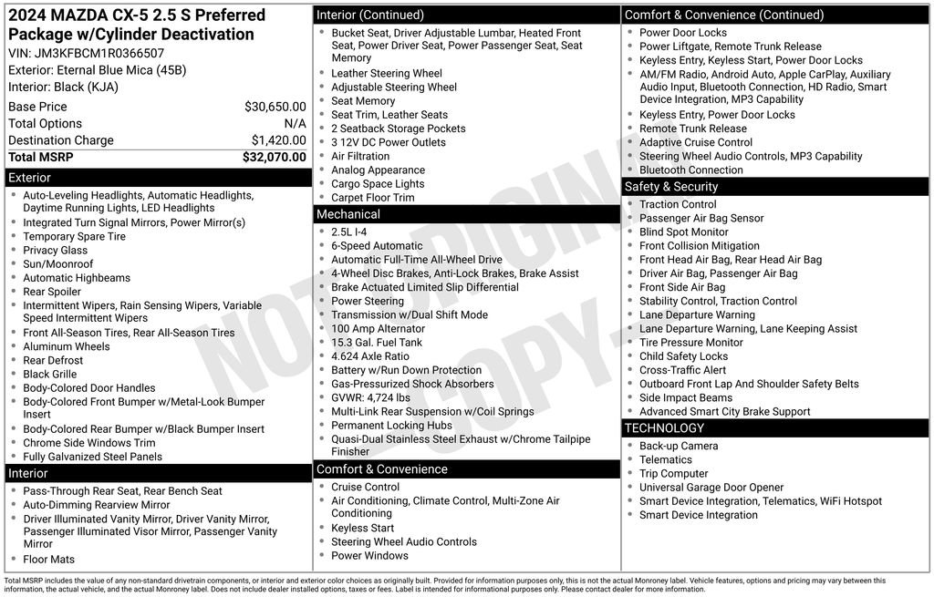 Used 2024 MAZDA CX-5 AWD 2.5 S w/ Preferred Package image 34