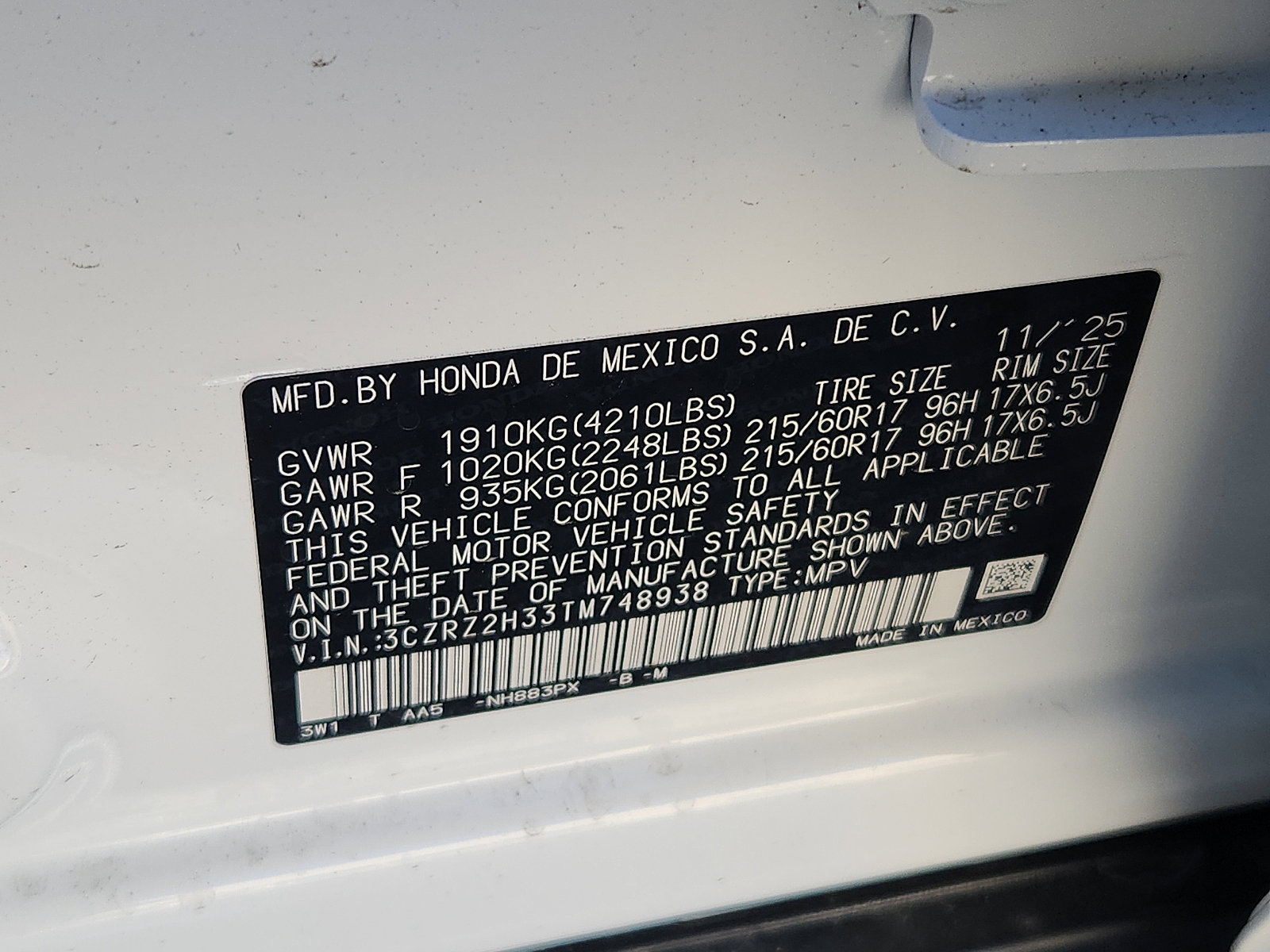 New 2026 Honda HR-V LX image 16