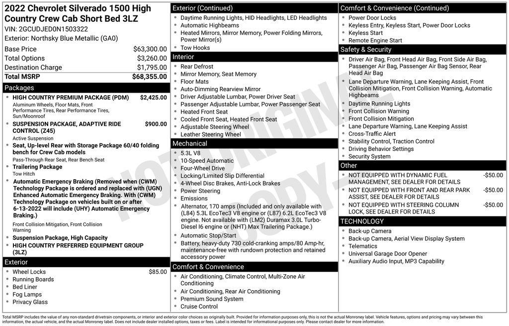 Used 2022 Chevrolet Silverado 1500 High Country w/ High Country Premium Package image 41