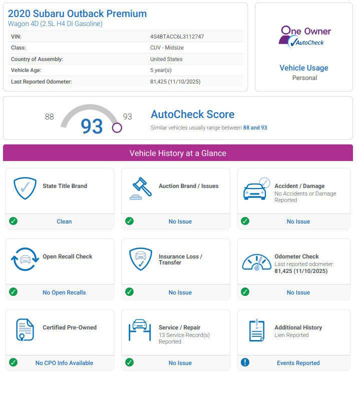 Used 2020 Subaru Outback Premium image 2