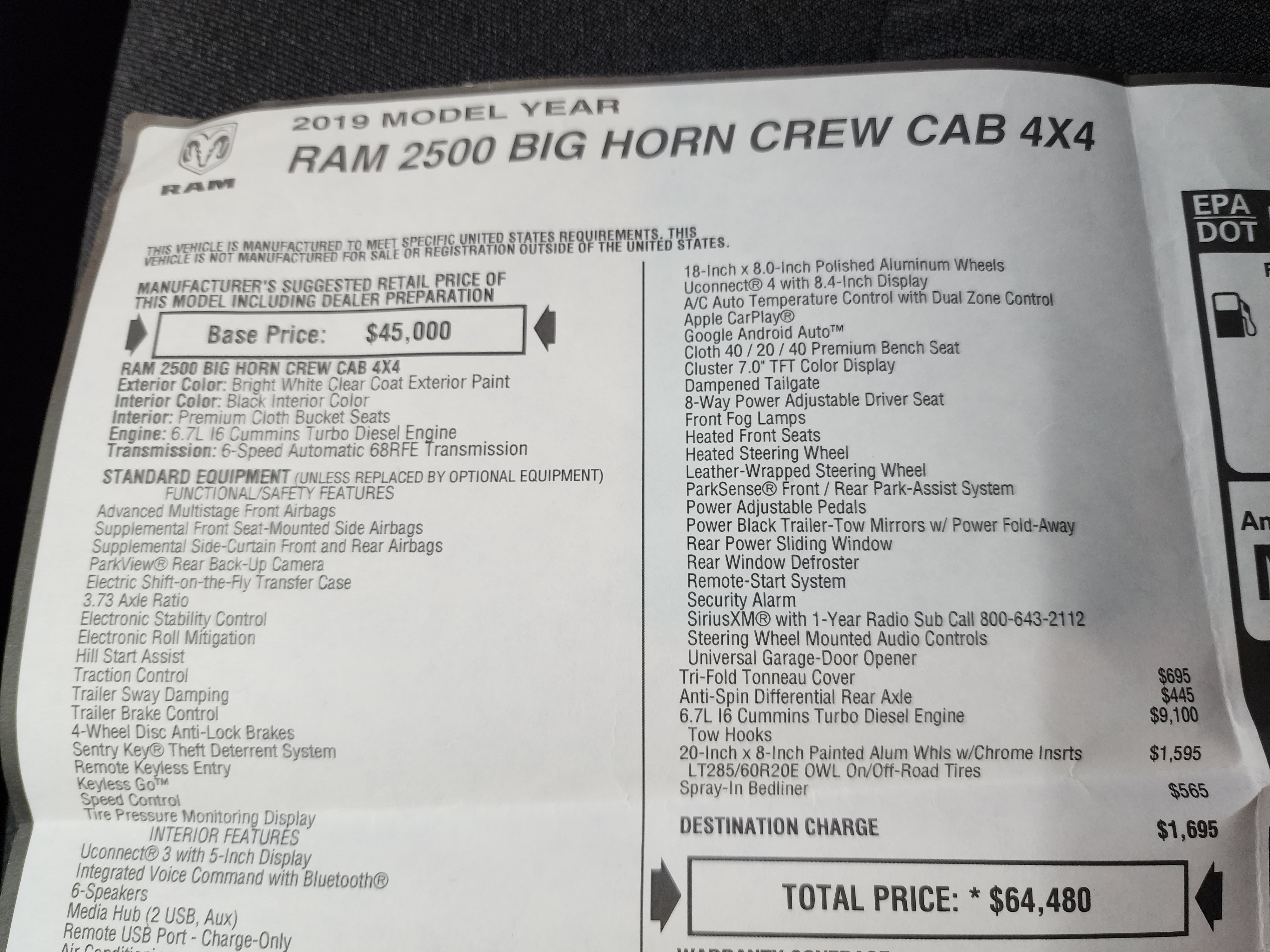 Used 2019 RAM 2500 Big Horn AWD/4WD image 48