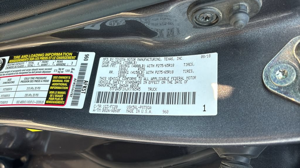 Used 2018 Toyota Tundra SR5 w/ SR5 Upgrade Package AWD/4WD image 35