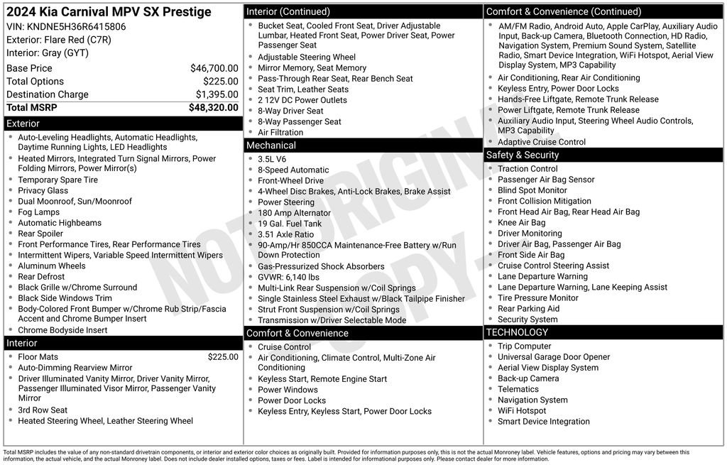 Used 2024 Kia Carnival SX Prestige FWD image 44