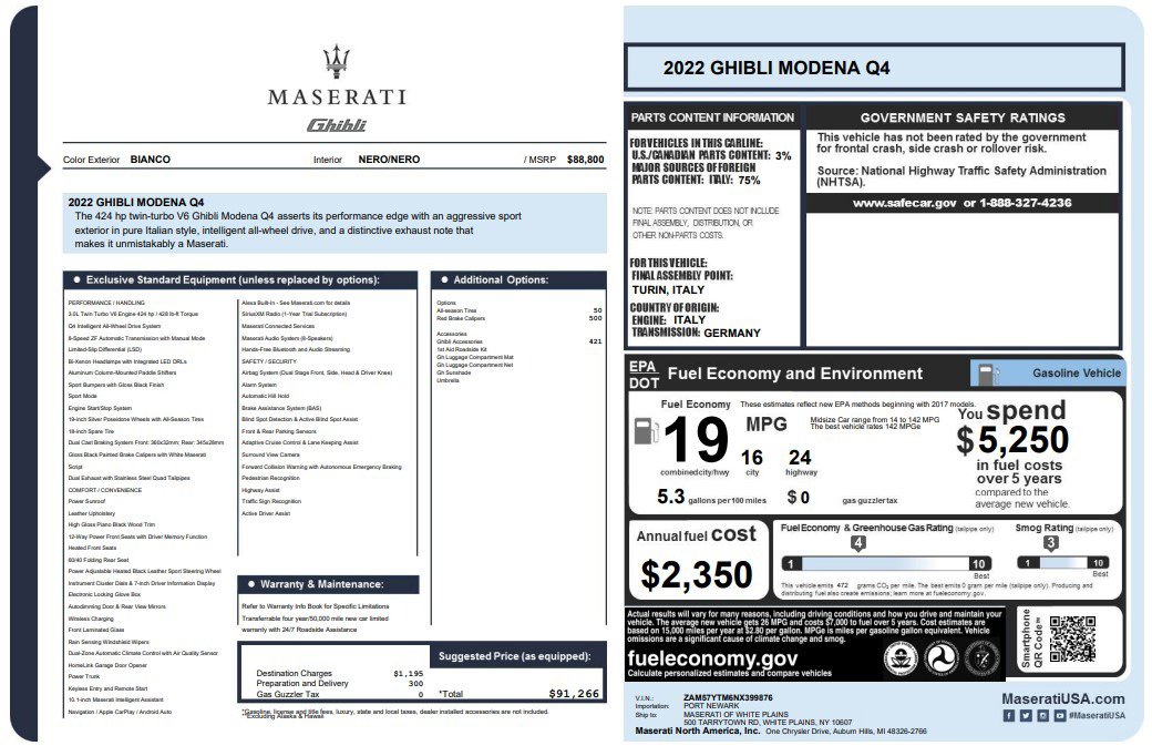 Certified 2022 Maserati Ghibli Modena Q4 image 22