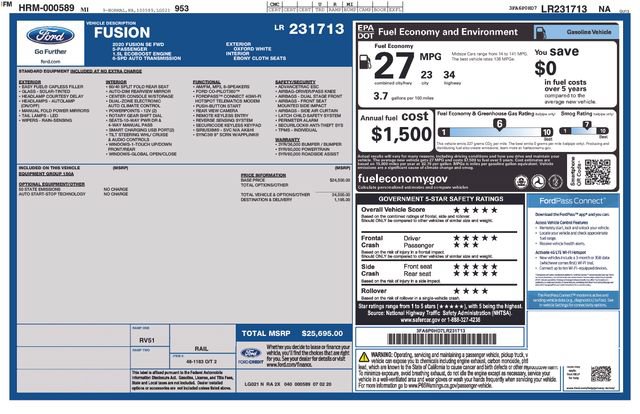Used 2020 Ford Fusion SE FWD image 2