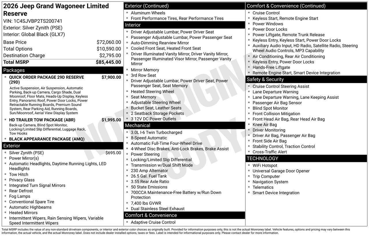 New 2026 Jeep Grand Wagoneer Limited AWD/4WD image 28