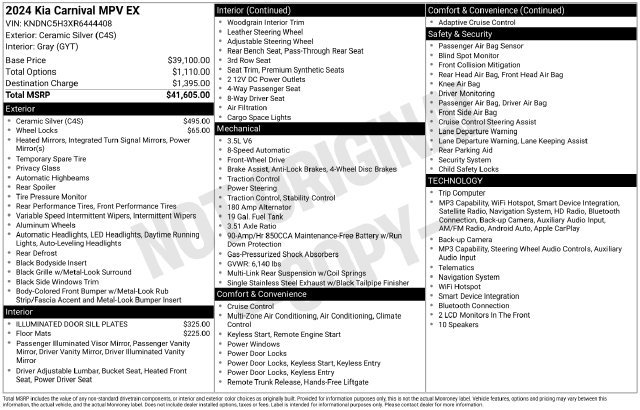 Certified 2024 Kia Carnival EX FWD image 43