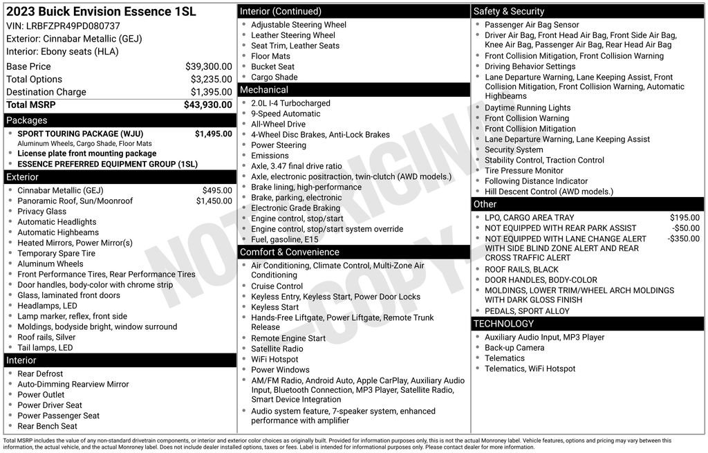 Certified 2023 Buick Envision Essence w/ Sport Touring Package image 37