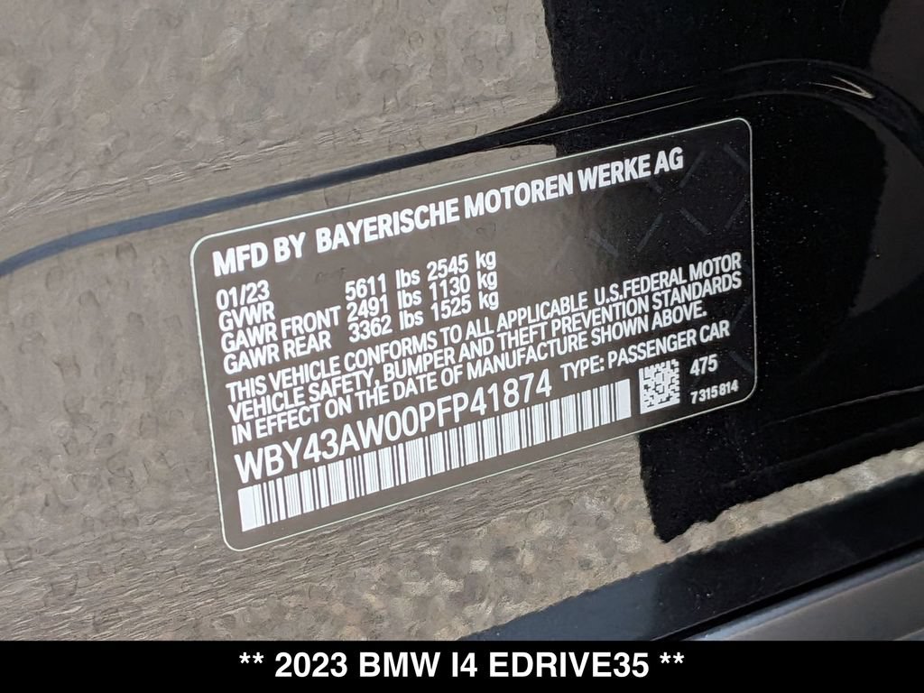 Certified 2023 BMW i4 eDrive35 w/ Premium Package RWD image 28