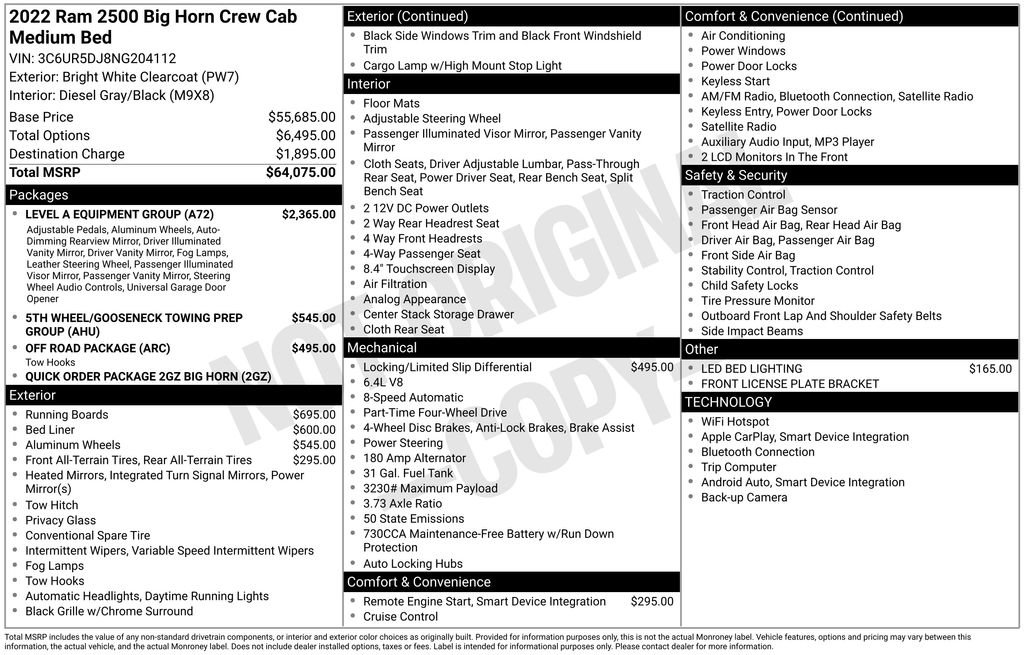 Used 2022 RAM 2500 Big Horn w/ Level A Equipment Group AWD/4WD image 46