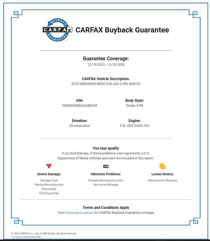 Used 2010 Mercedes-Benz S 550 4MATIC Sedan image 45
