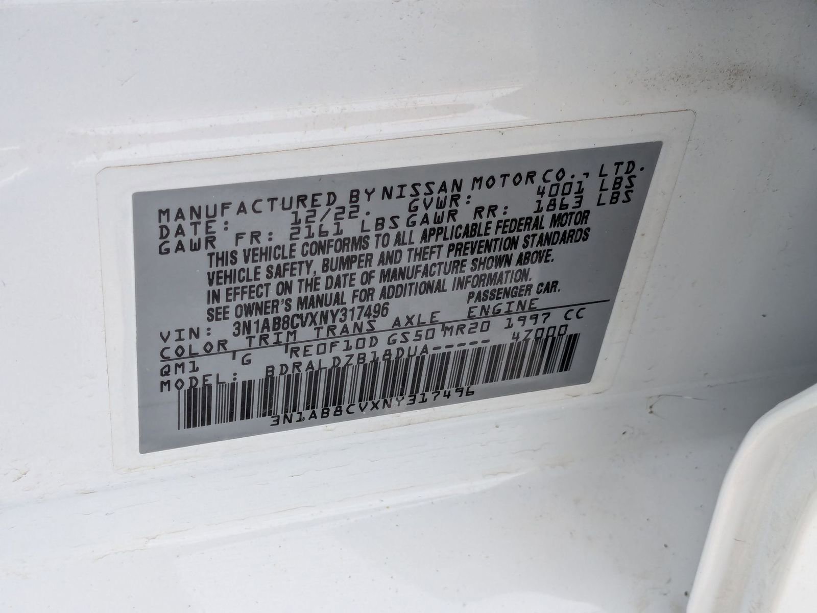 Certified 2022 Nissan Sentra SV w/ Trunk Package image 38