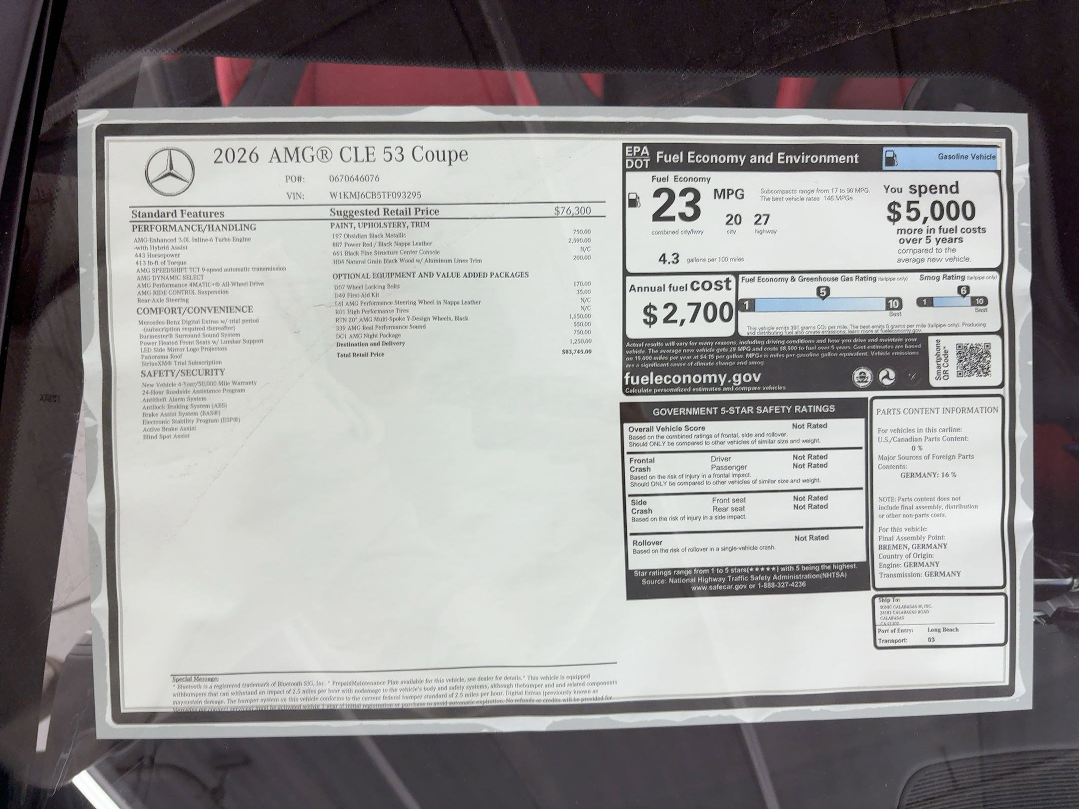 New 2026 Mercedes-Benz CLE 53 AMG 4MATIC Coupe image 31