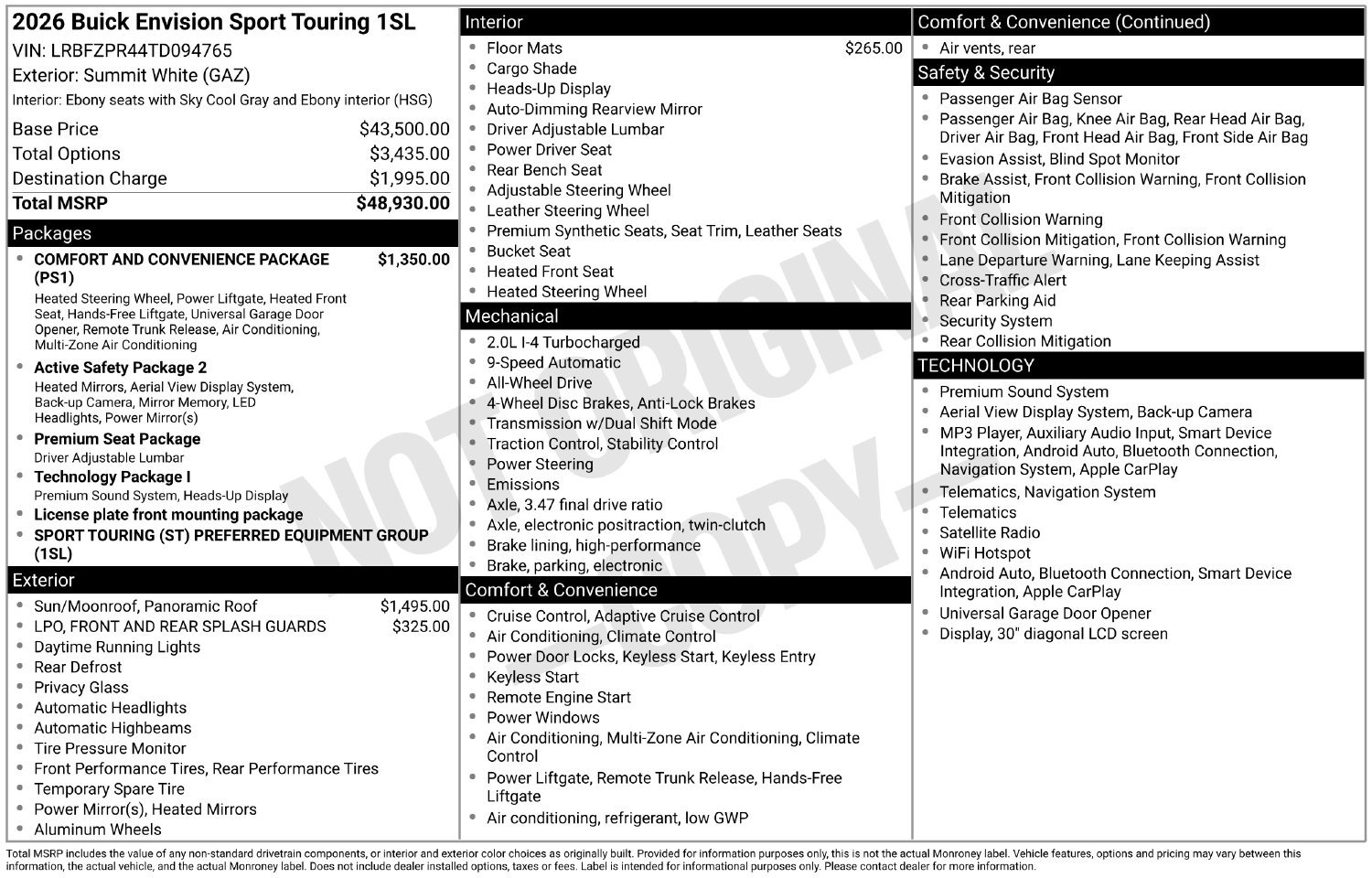 New 2026 Buick Envision Sport Touring AWD/4WD image 25