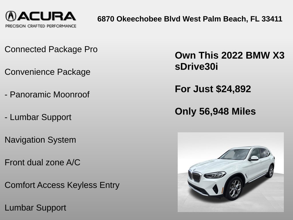 Used 2022 BMW X3 sDrive30i w/ Convenience Package RWD image 6