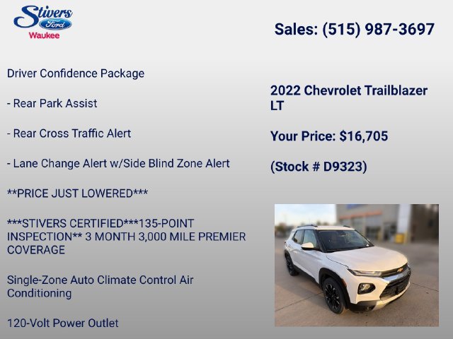 Used 2022 Chevrolet TrailBlazer LT w/ Convenience Package FWD image 16