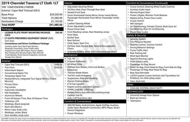 Used 2019 Chevrolet Traverse LT image 5