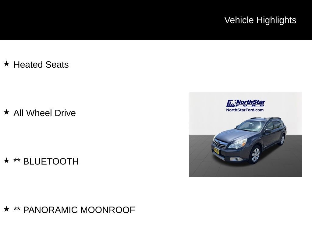 Used 2011 Subaru Outback 2.5i Limited w/ PWR Moonroof Pkg AWD/4WD image 3