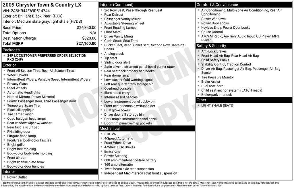 Used 2009 Chrysler Town & Country LX image 5