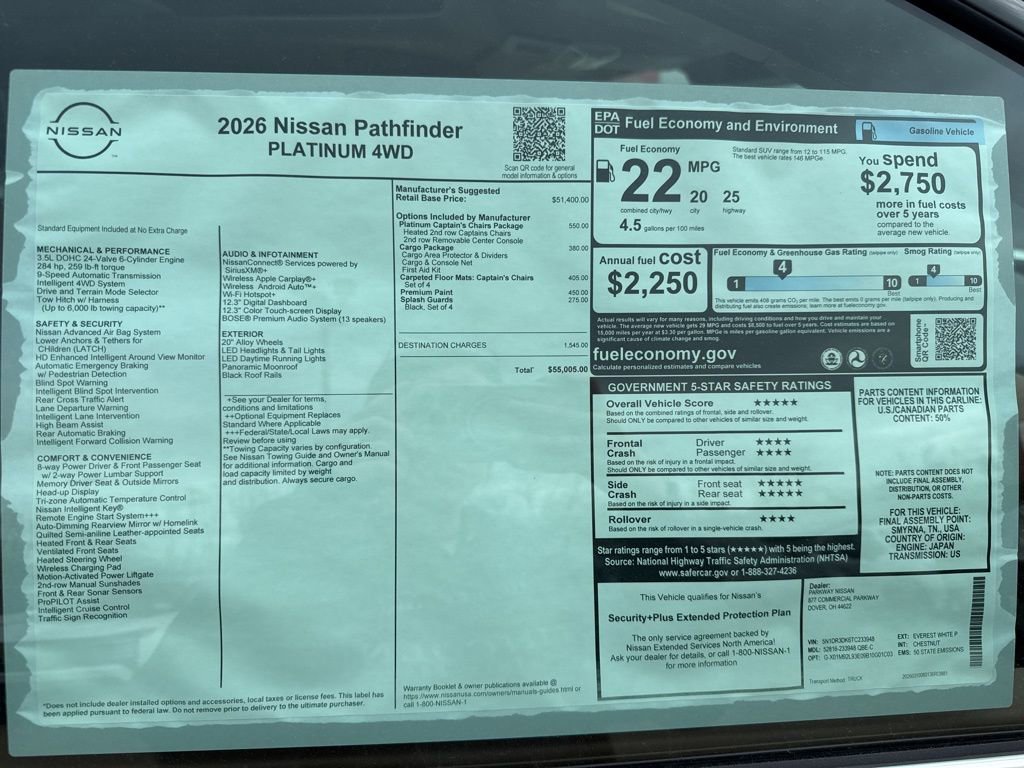 New 2026 Nissan Pathfinder Platinum image 50