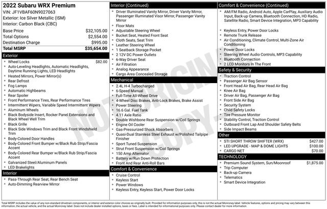 Used 2022 Subaru WRX Premium image 35