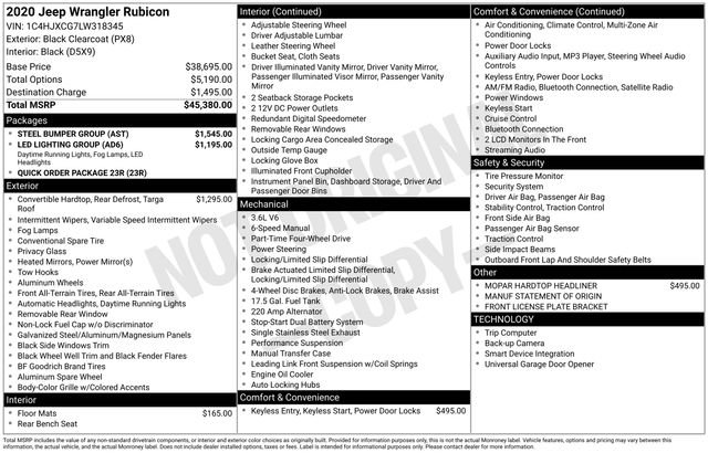 Used 2020 Jeep Wrangler Rubicon w/ Steel Bumper Group image 34