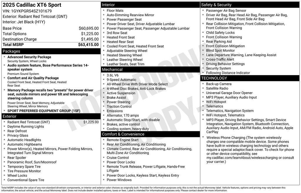 Certified 2025 Cadillac XT6 Sport AWD/4WD image 16