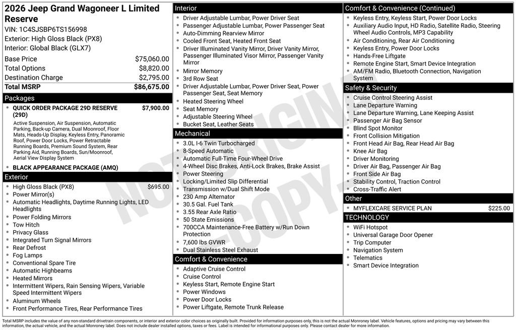 New 2026 Jeep Grand Wagoneer L Limited AWD/4WD image 6