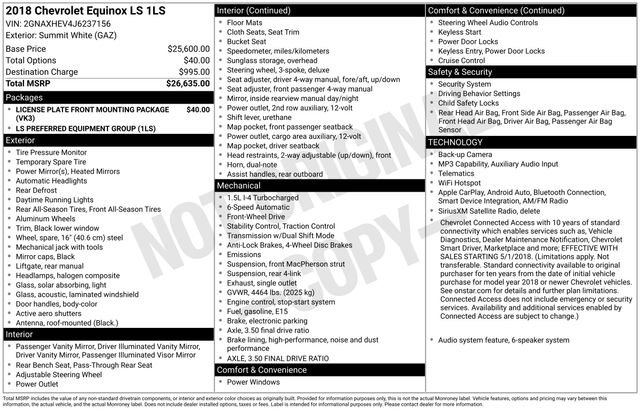 Certified 2018 Chevrolet Equinox LS FWD image 5