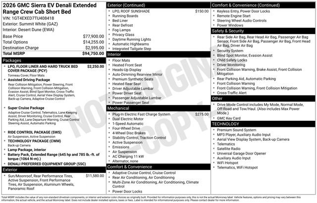 Used 2026 GMC Sierra EV Denali AWD/4WD image 20