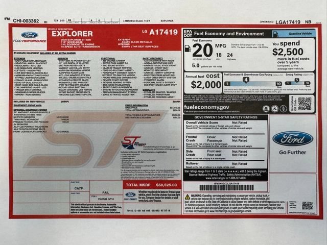 Certified 2020 Ford Explorer ST w/ Premium Technology Package AWD/4WD image 19