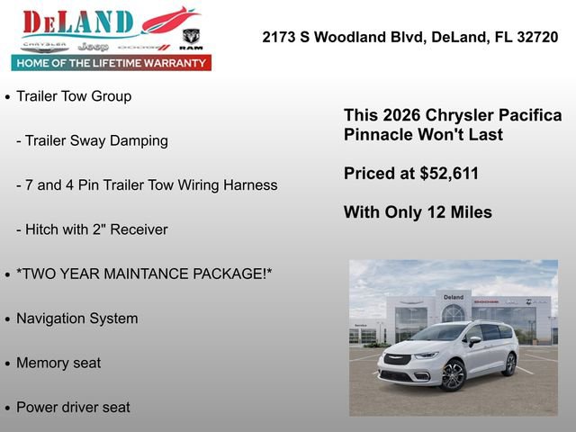 New 2026 Chrysler Pacifica Pinnacle w/ Trailer Tow Group AWD/4WD image 7