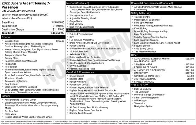 Used 2022 Subaru Ascent Touring image 24