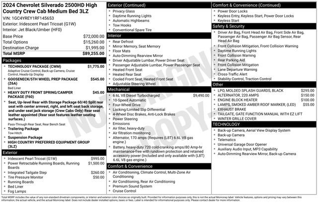 Used 2024 Chevrolet Silverado 2500 High Country w/ Technology Package AWD/4WD image 13