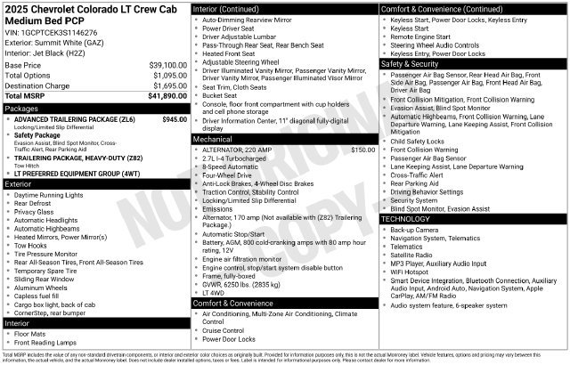 Used 2025 Chevrolet Colorado LT w/ Advanced Trailering Package AWD/4WD image 45