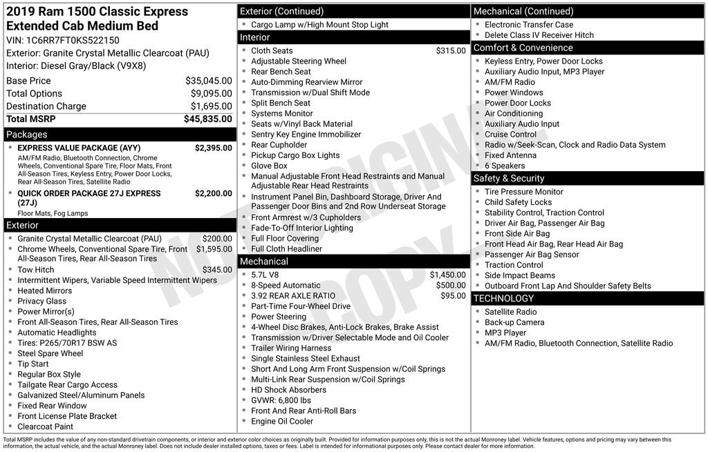 Used 2019 RAM 1500 Express w/ Express Value Package image 15