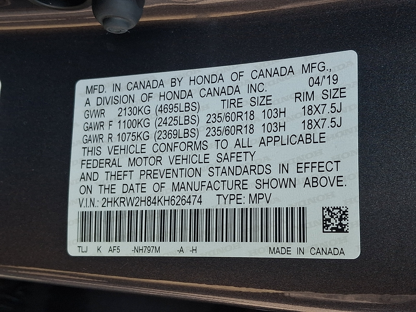 Certified 2019 Honda CR-V EX-L image 27