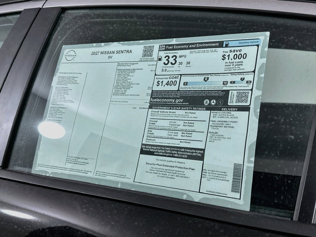 New 2027 Nissan Sentra SV w/ SV Convenience Package FWD image 13