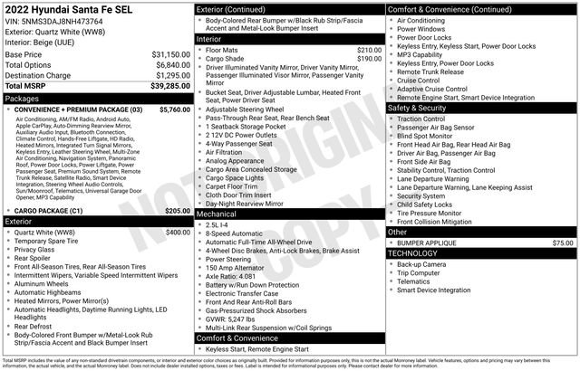 Used 2022 Hyundai Santa Fe SEL w/ Convenience + Premium Package image 47