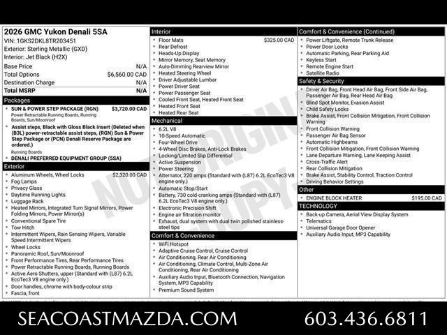 Used 2026 GMC Yukon Denali w/ Sun & Power Step Package AWD/4WD image 14