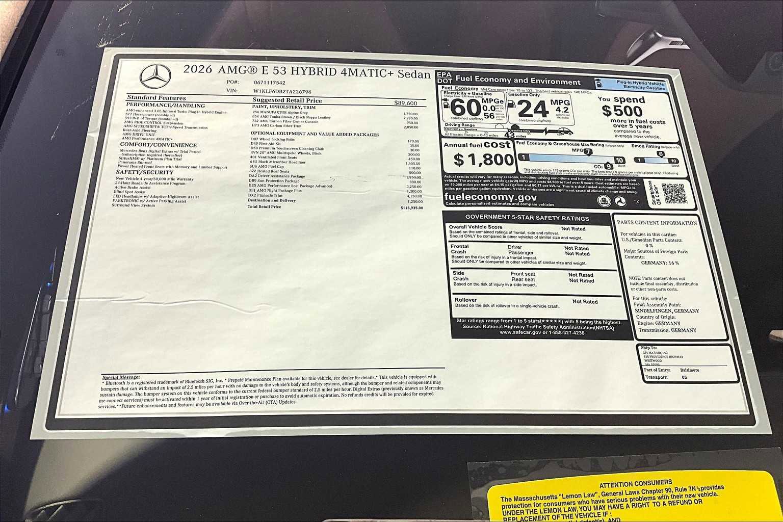 New 2026 Mercedes-Benz E 53 AMG e 4MATIC Sedan image 18