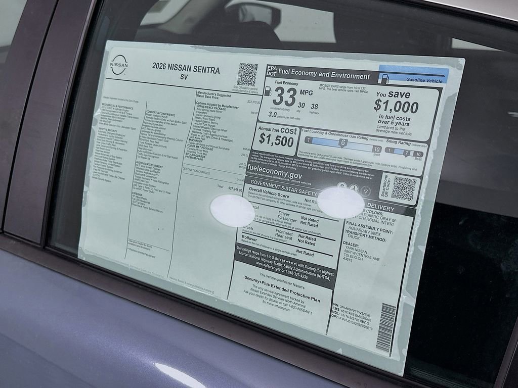 New 2026 Nissan Sentra SV w/ SV Convenience Package image 13
