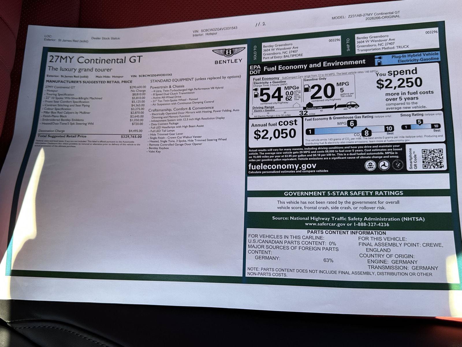 New 2027 Bentley Continental GT AWD/4WD image 54