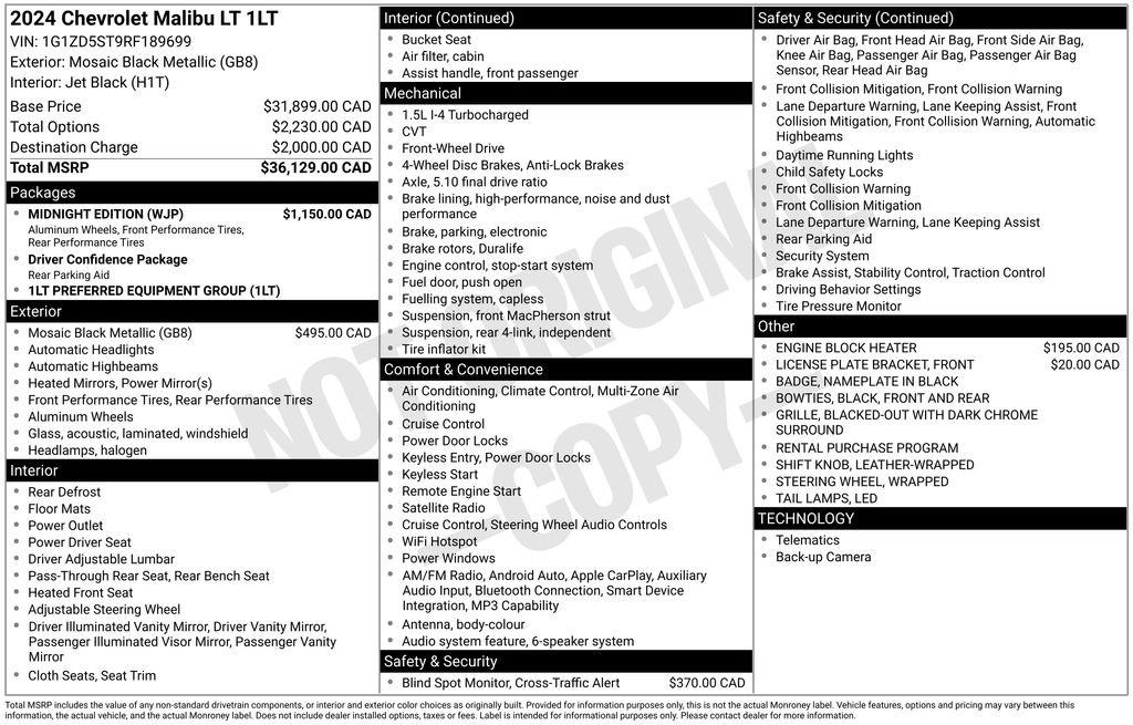 Used 2024 Chevrolet Malibu LT w/ Midnight Edition image 28