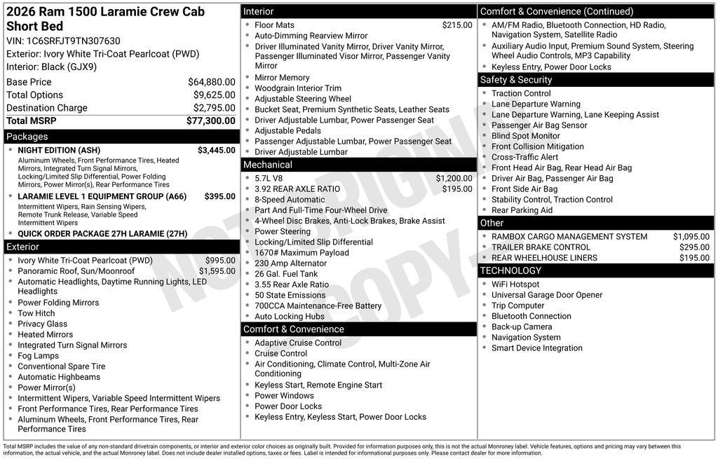 New 2026 RAM 1500 Laramie w/ Night Edition AWD/4WD image 25