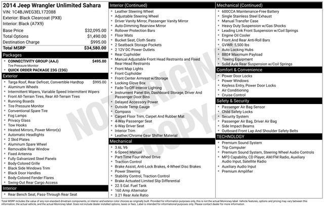 Used 2014 Jeep Wrangler Unlimited Sahara w/ Connectivity Group AWD/4WD image 13