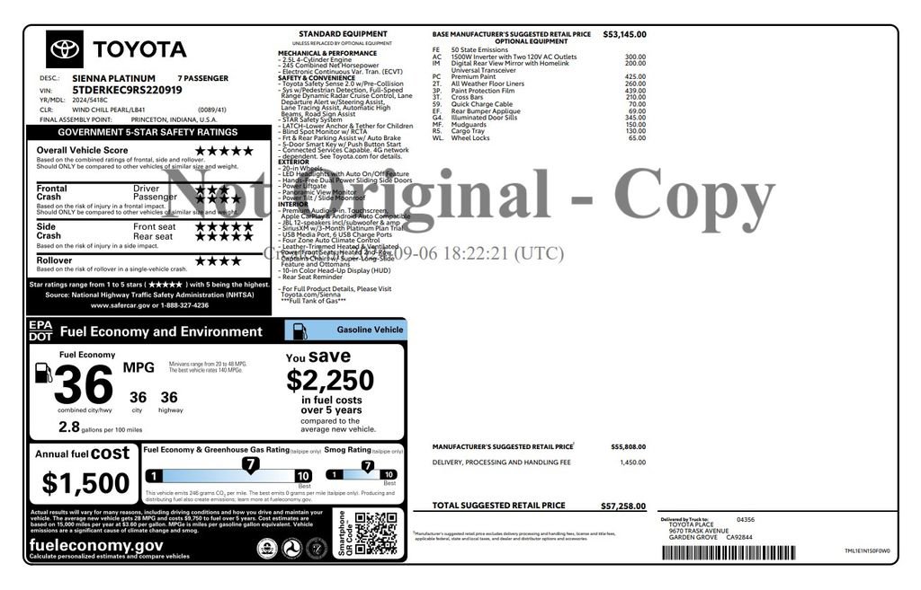 Used 2024 Toyota Sienna Platinum FWD image 4